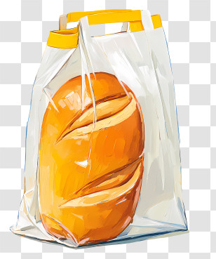 Bread In Plastic Bag - Loaf Of Bread In A Plastic Bag Transparent PNG