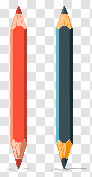 Pencils - Red And Blue Colored Pencils Design Transparent PNG
