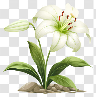 White Lily Flower - White Lily Flower Transparent PNG