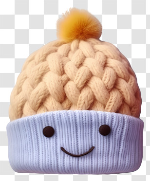 Smiling Face Beanie - Smiling Winter Hat For Cold Weather Transparent PNG