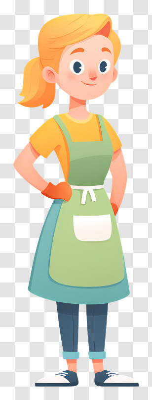 Cartoon Homewife - Friendly Woman In Apron Cartoon Transparent PNG