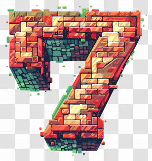 Number 7 - Brick Number 7 Transparent PNG