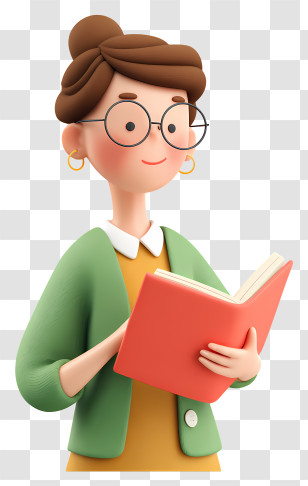 Female Teacher Holding Book - 3D Woman Reading A Book Transparent PNG