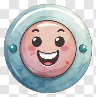 Smiling Face Button - Smiling Face In Spacesuit Transparent PNG