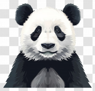 Panda - Giant Panda Face Illustration Transparent PNG