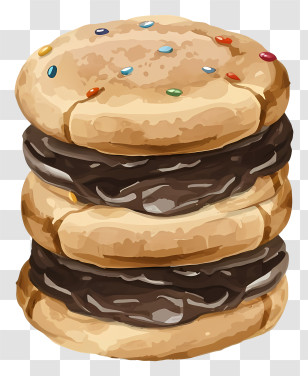 3d Model - Stack Of Chocolate Cookies With Sprinkles Transparent PNG