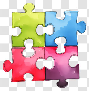 Puzzle Pieces - Colorful Puzzle Pieces Transparent PNG
