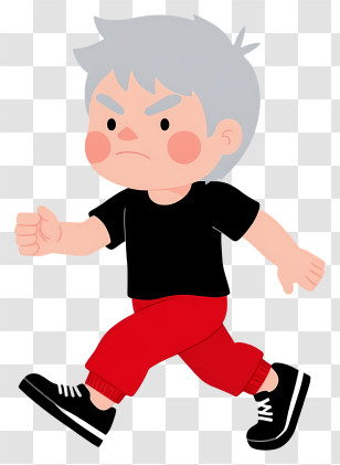 Running Boy - Boy Walking In Red Pants Transparent PNG