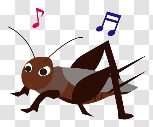 Icon - Cricket Singing With Music Notes Transparent PNG