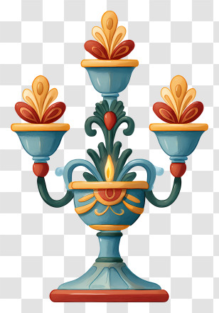 Ornate Candle Holder - Decorative Candelabra Illustration Transparent PNG