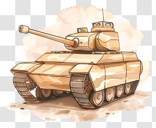 Cartoon Tank - Desert Camouflage Tank Transparent PNG