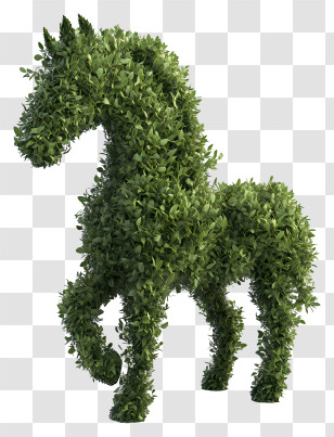 Garden Bush - Green Topiary Horse Sculpture Transparent PNG