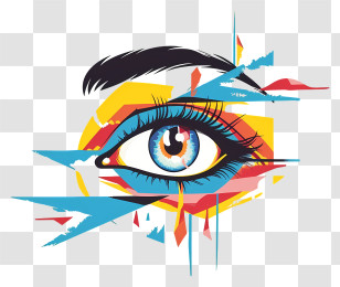 Eye With Arrows - Colorful Abstract Eye Design Transparent PNG