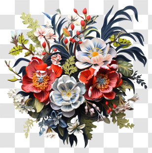 Flowers - Colorful Floral Arrangement Illustration Transparent PNG
