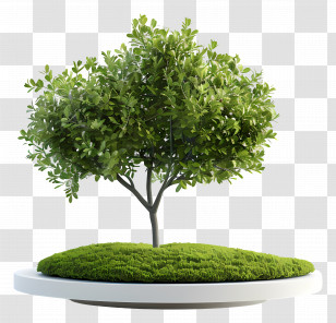 Green Tree - Green Tree On Grass Transparent PNG