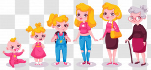 Human Life Cycle - Stages Of Life Cartoon Transparent PNG