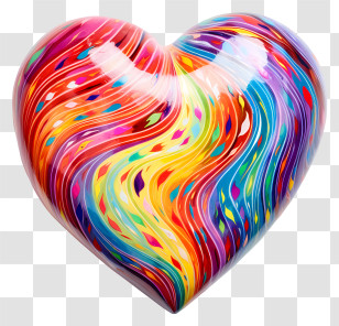Lgbt Valentine - Colorful Artistic Heart Design Transparent PNG