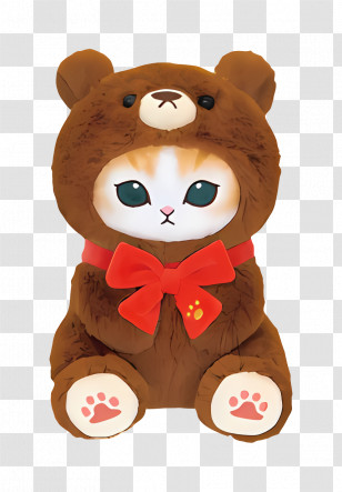 Mofusand - Cute Cat In Bear Costume Transparent PNG