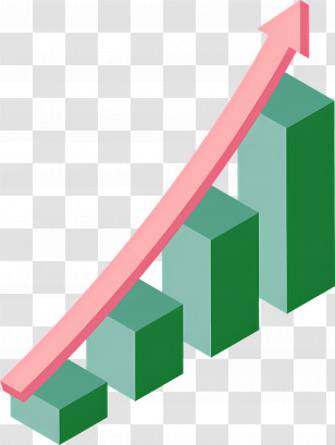 Line Chart - Rising Bar Graph With Arrow Upward Transparent PNG