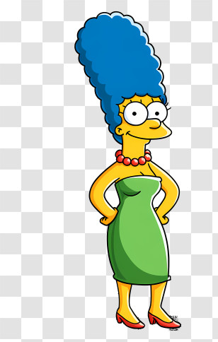 Marge Simpson - Blue-Haired Cartoon Female Transparent PNG