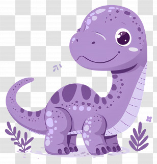 Cartoon Dinosaur - Cute Purple Dinosaur Cartoon Transparent PNG