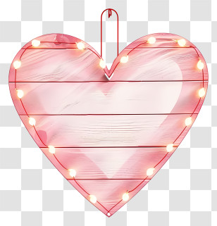 Flat Valentine Sign Board - Heart Shaped Light Decoration Transparent PNG