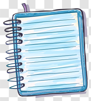 Blue Notebook Paper - Spiral Notebook Illustration Transparent PNG