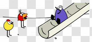 Peep And The Big Wide World - Cartoon Birds On A Slide Transparent PNG