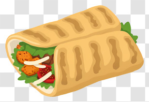 Shawarma Wrap - Grilled Chicken Wrap Doodle Transparent PNG