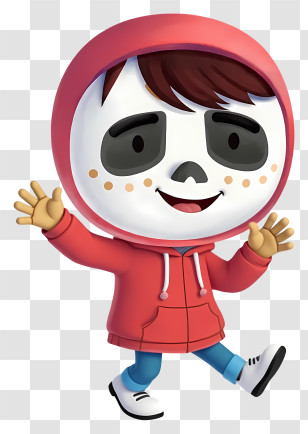 Día De Los Muertos Boy - Smiling Kid In Skull Hoodie Transparent PNG