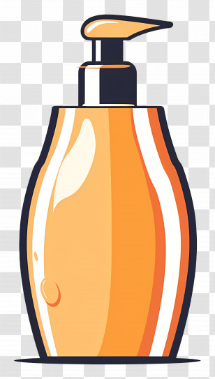 Tanning Lotion - Orange Pump Bottle Illustration Transparent PNG