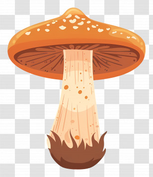 Button Mushroom - Orange Mushroom With Detailed Illustration Transparent PNG