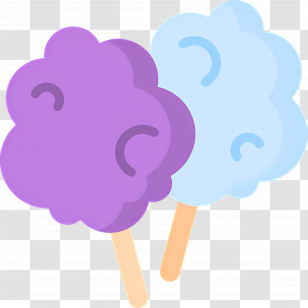 Cotton Candy - Purple And Blue Cotton Candy Illustration Transparent PNG
