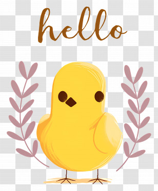 Cute Bird - Hello Yellow Chick Cartoon Illustration Transparent PNG