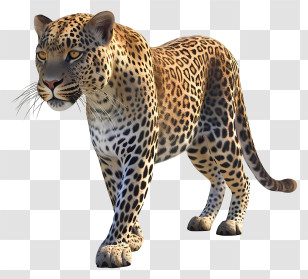 Leopard - Realistic Leopard In Wildlife Transparent PNG