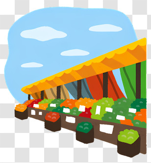 Icon - Colorful Market Stall With Fresh Produce Transparent PNG