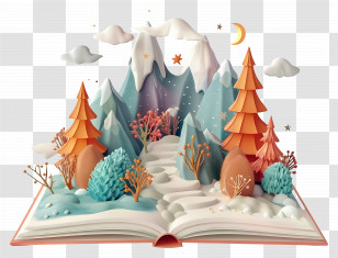 Animated Books - Creative Storybook With Magical 3D Scene Transparent PNG