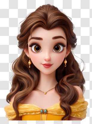 Belle - Glitched Character With Distorted Colors Transparent PNG