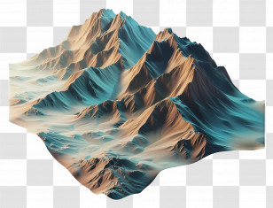 Cartoon Mountain - Majestic Mountain Range Illustration Transparent PNG