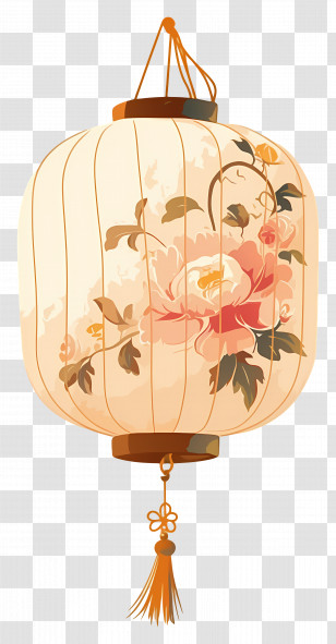 Hanging Lantern - Floral Pattern Decorative Hanging Lantern Transparent PNG