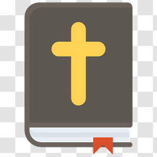 Holy Bible Book Icon - Religious Book With Golden Cross Illustration Transparent PNG
