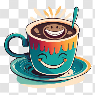 Cartoon Coffee Cup - Happy Coffee Cup Cartoon Illustration Transparent PNG