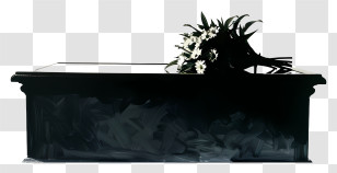 Funeral - Black Coffin With Flowers Transparent PNG