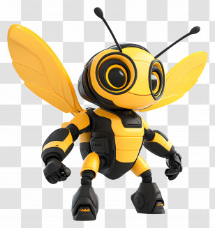 Cartoon Hornet - Futuristic Robot Bee Transparent PNG