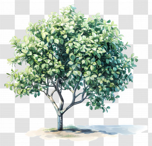 Watercolor Tree - Lush Green Tree Illustration Transparent PNG