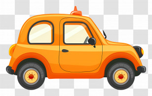 Cartoon Car - Cartoon Style Orange Car Transparent PNG
