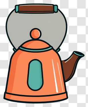 Teapot - Orange Kettle For Hot Beverages Transparent PNG