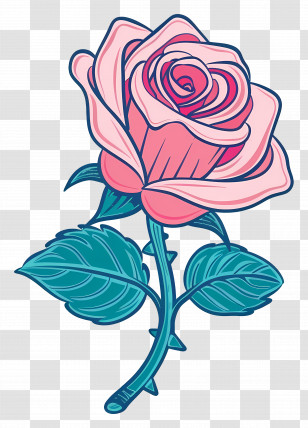 Red Rose - Creative Pink Rose Illustration Transparent PNG