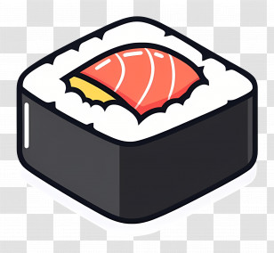 Sushi Roll - Illustrated Sushi Roll With Salmon Design Transparent PNG