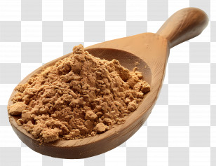 Masala Powder - Brown Powder In Wooden Spoon Transparent PNG